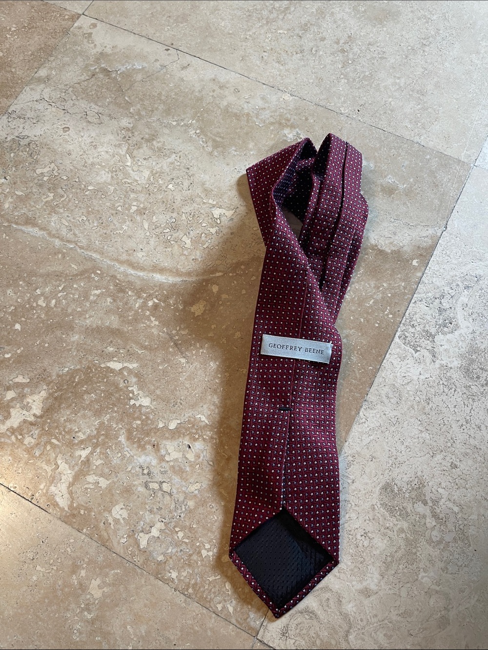 Geoffrey Beene Burgundy Microdot Silk Tie